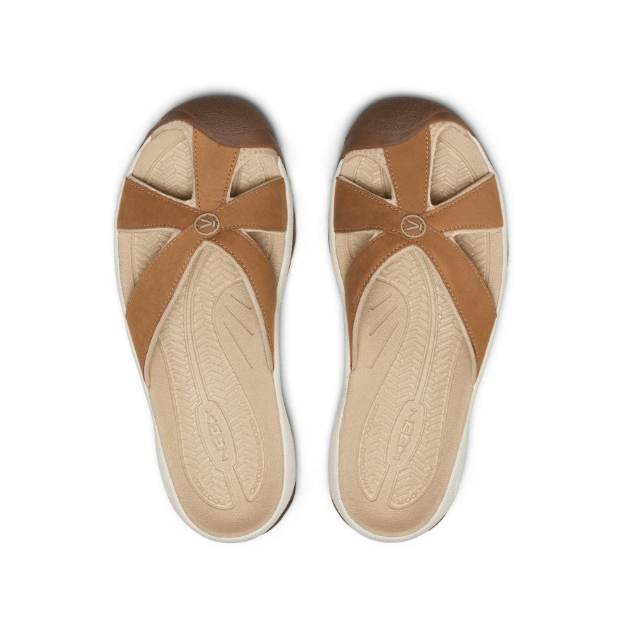 Women's Bali Leather Slide Sandal | Chipmunk/Birch - Image 4