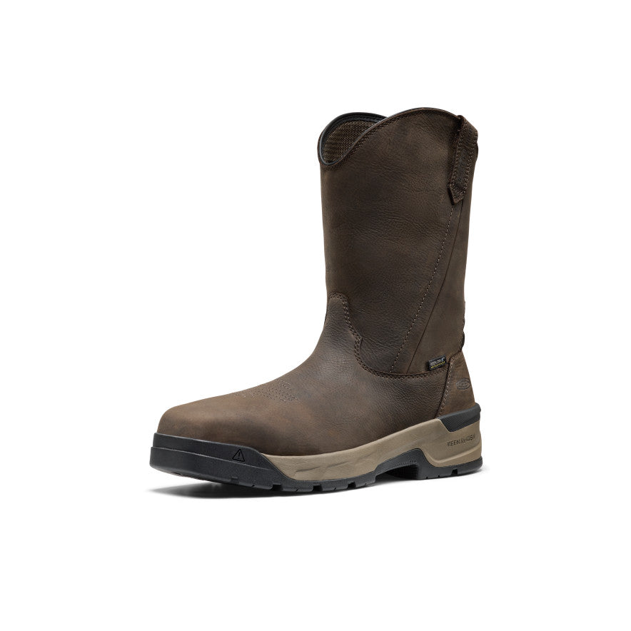Men's Flatland Pull-On Waterproof Work Boot (Carbon Toe) | Dark Brown/Black - Image 3