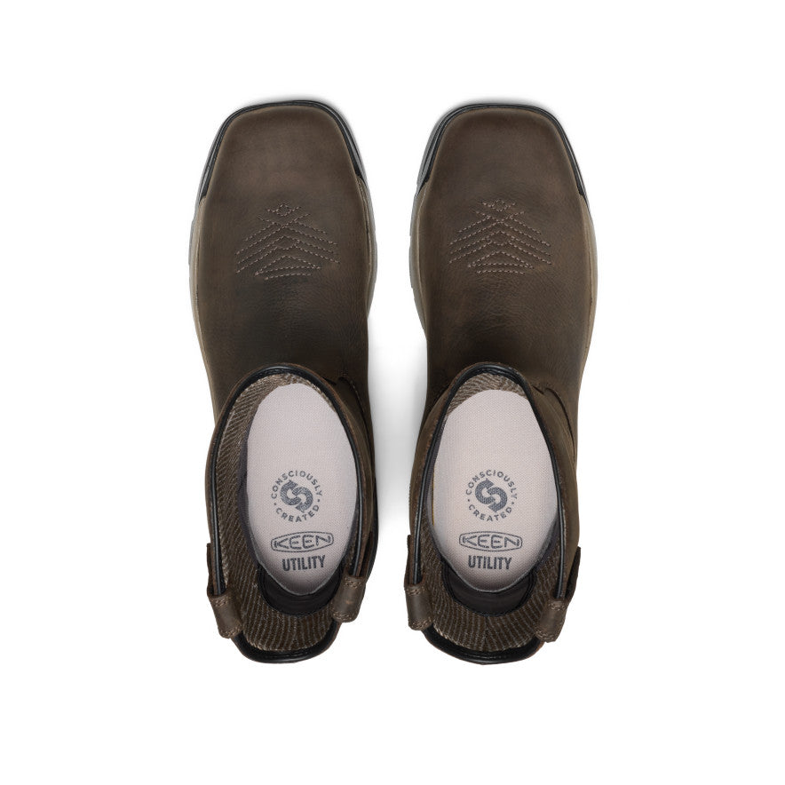 Men's Flatland Pull-On Waterproof Work Boot (Carbon Toe) | Dark Brown/Black - Image 4