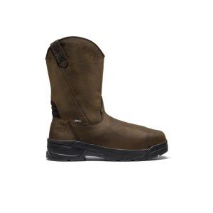 Men's CSA Flatland Pull-On Waterproof Work Boot INT MET (Carbon Toe) | Dark Brown/Black