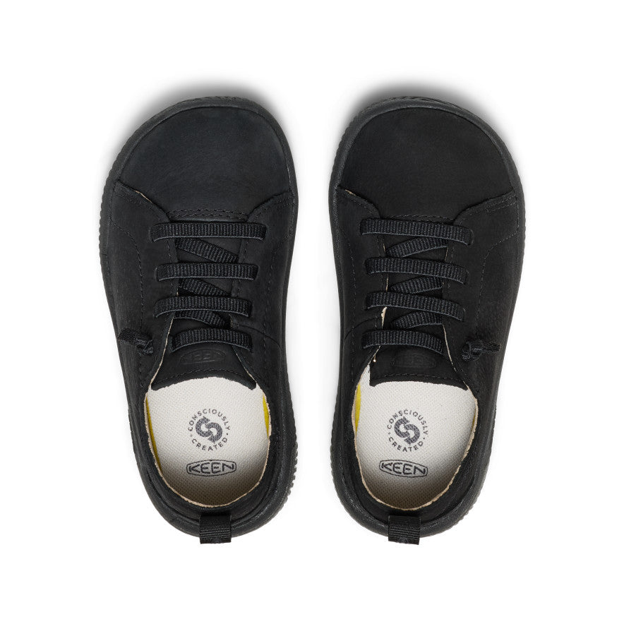 Little Kids' KNX Leather Sneaker | Triple Black - Image 4