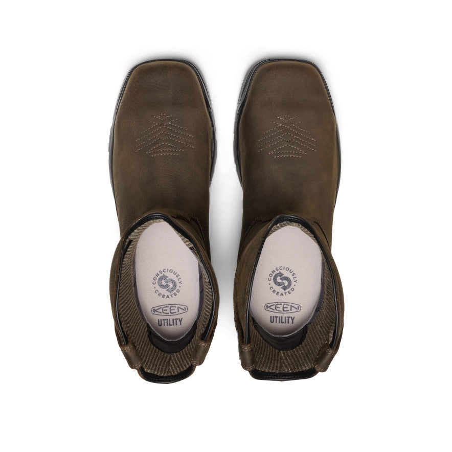Men's CSA Flatland Pull-On Waterproof Work Boot INT MET (Carbon Toe) | Dark Brown/Black - Image 4