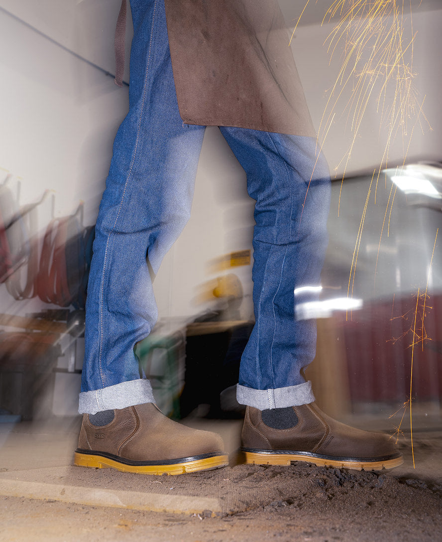 Men's San Jose Chelsea 90° Heel Boot (Aluminum Toe) | Cascade Brown/Gum - Image 8