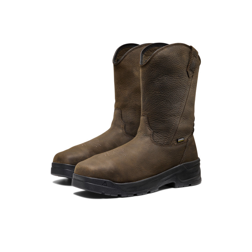 Men's CSA Flatland Pull-On Waterproof Work Boot INT MET (Carbon Toe) | Dark Brown/Black - Image 2