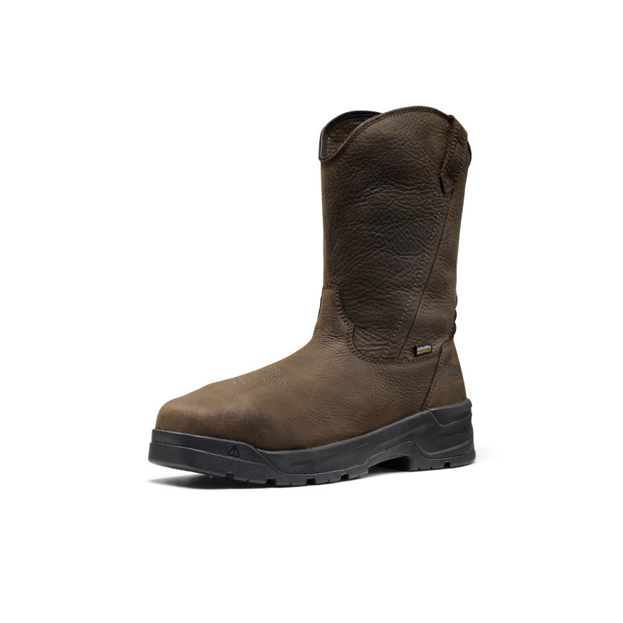 Men's CSA Flatland Pull-On Waterproof Work Boot INT MET (Carbon Toe) | Dark Brown/Black - Image 3