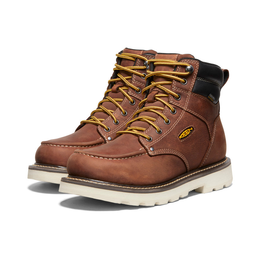 Men's Cincinnati 6 Waterproof 90° Heel Boot (Soft Toe) | Tuscan Red/Sandshell - Image 2