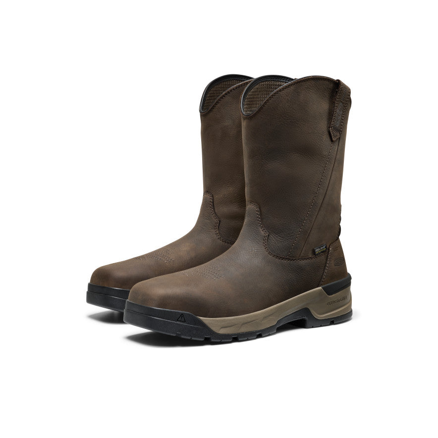 Men's Flatland Pull-On Waterproof Work Boot (Carbon Toe) | Dark Brown/Black - Image 2