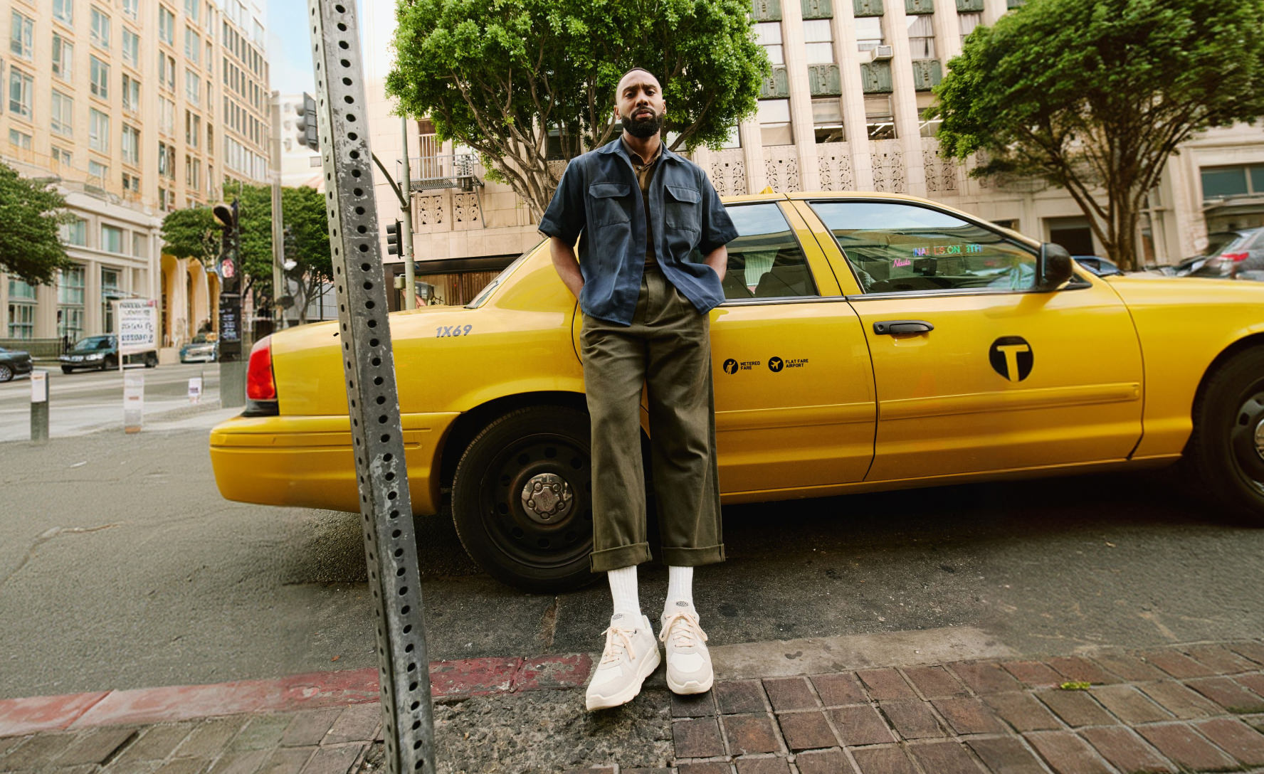 Men's KM2 Leather Jogger | Birch/Naval Academy - Image 7