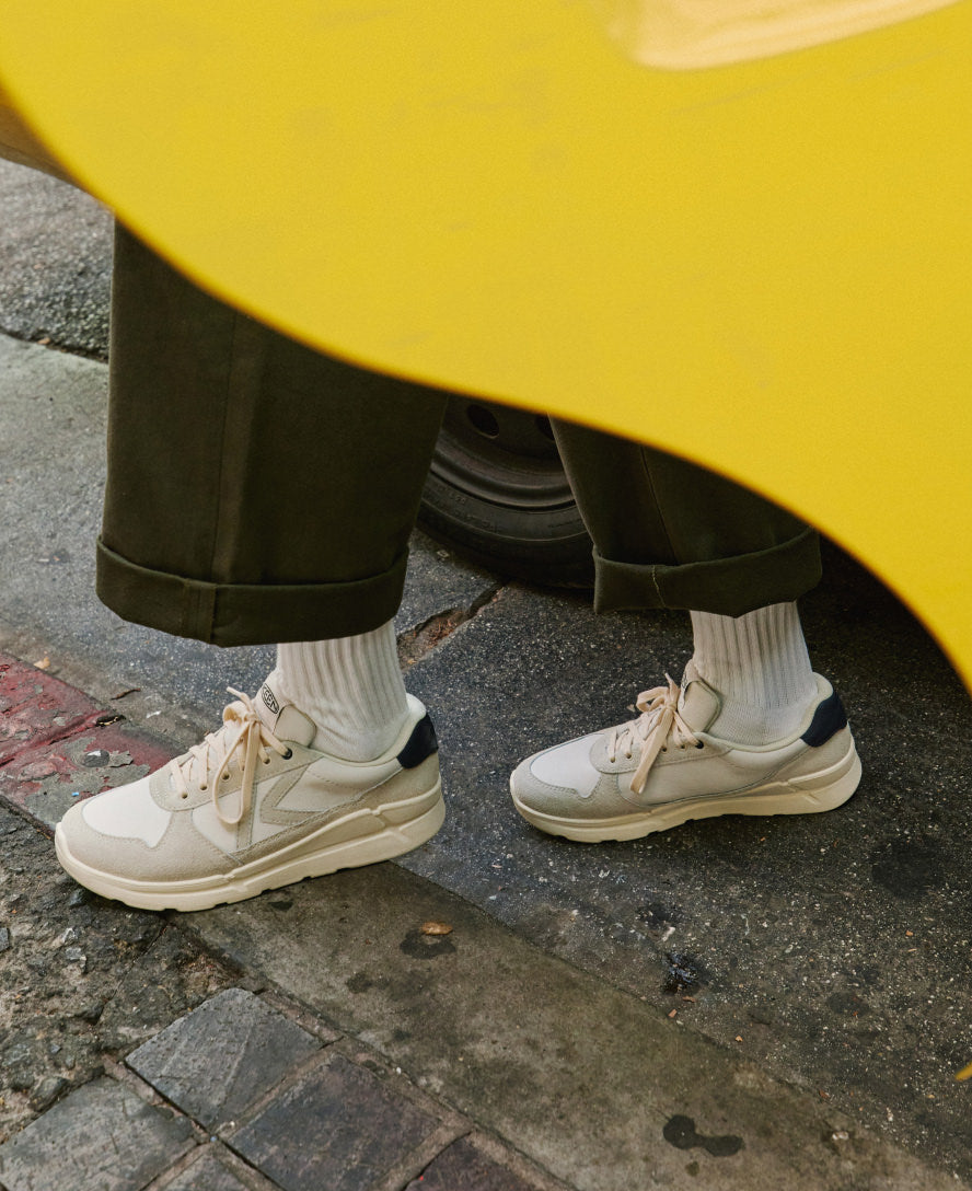 Men's KM2 Leather Jogger | Birch/Naval Academy - Image 8